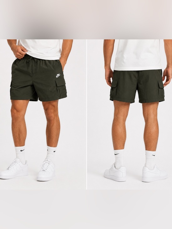 Nike Other - Nike  Dark Green Men’s Drawstring Elastic Waist Cargo Shorts